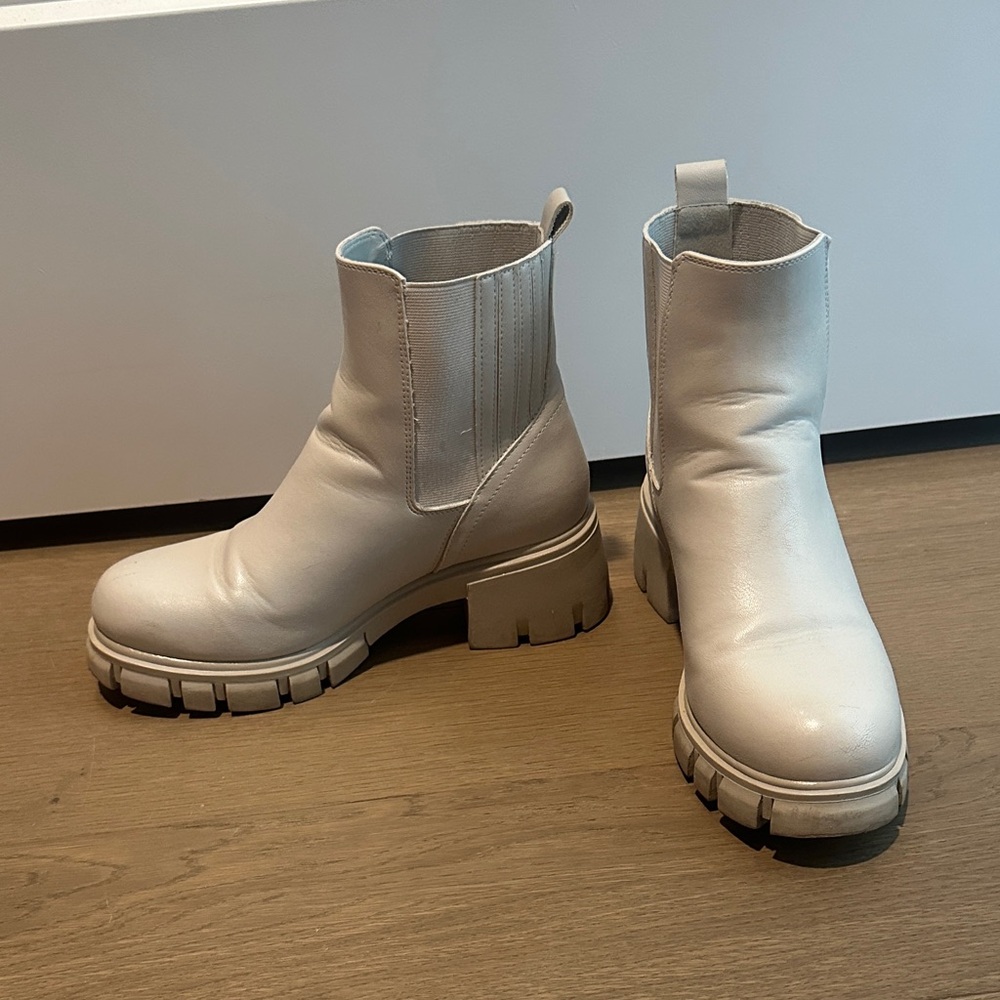 MIA White Chunky Ankle Boots